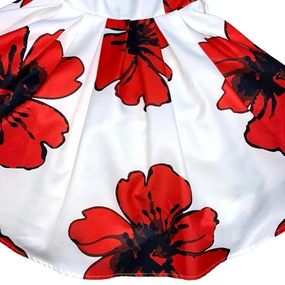 A’gaci Floral Fit and Flare Mini Dress Prom Party Occasion Flirty Easter Summer - Picture 5 of 13